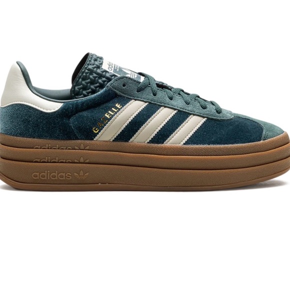 adidas Women’s Platform Suede Sneakers in Teal, White and Brown - Picture 5 of 11